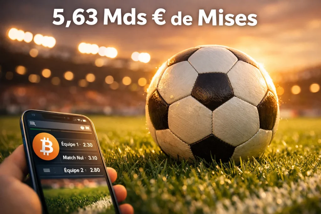 Paris sportifs football et crypto : marchés et volume de mises